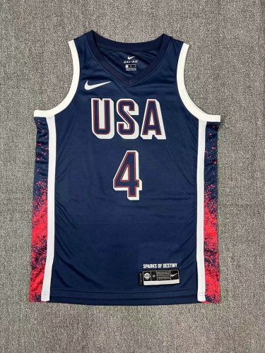 Nike Stephen Curry 4 Navy Mens USA Basketball 2024 Swingman Player Jersey